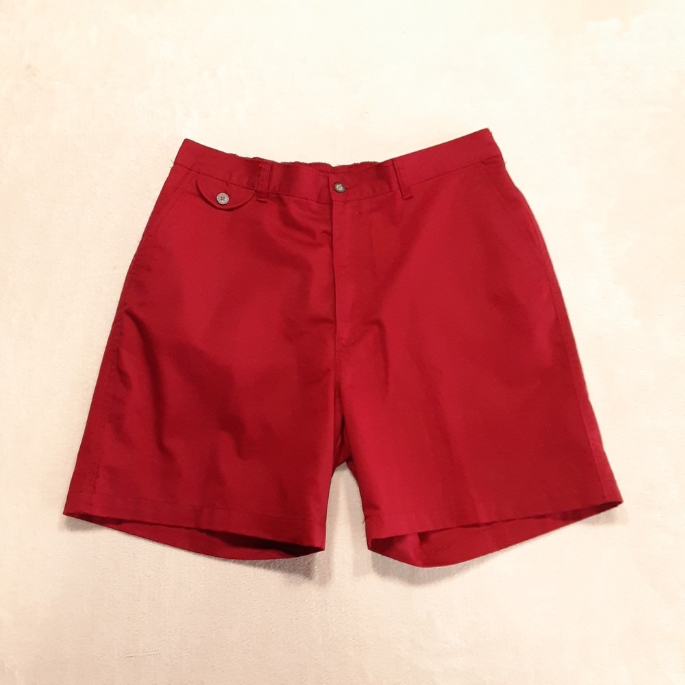 Vintage Towncraft Mens 6" Inseam Chino Shorts 38 Red Golf Elastic Waist Line